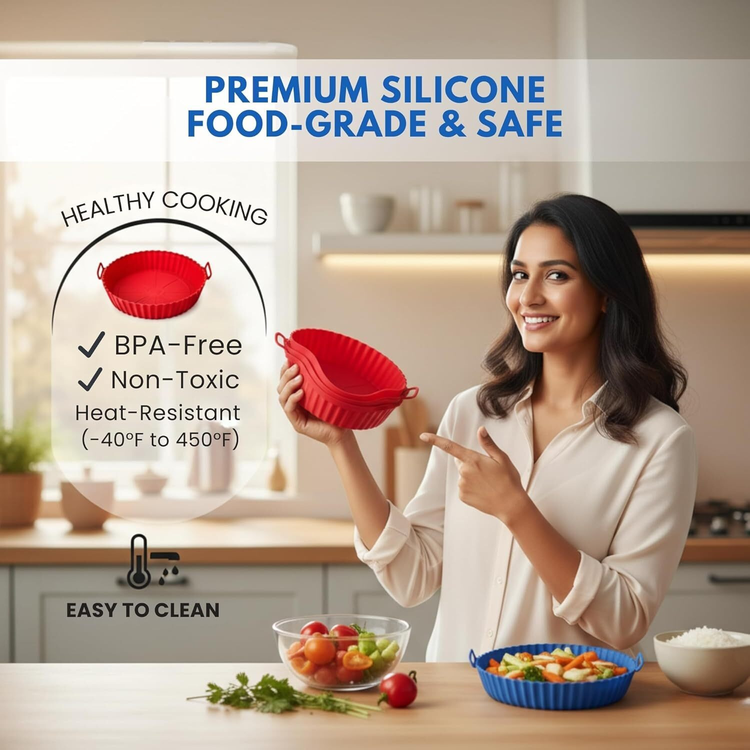 Stellar Soul Air Fryer Silicone Liners 8 Inch (Pack of 2)