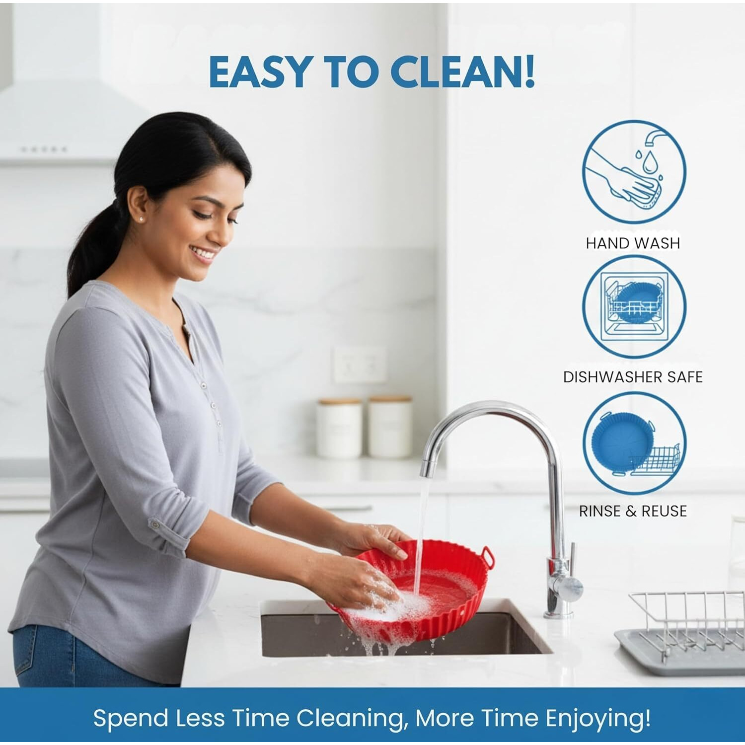 Stellar Soul Air Fryer Silicone Liners 8 Inch (Pack of 2)