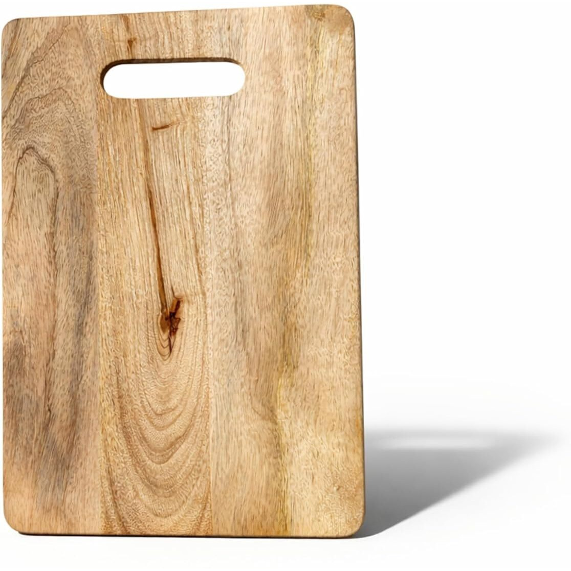 Stellar Soul Wooden Chopping Board with Handle, Natural Solid Wood Cutting Board for Kitchen, Durable Knife-Friendly Cutting Surface for Vegetables, Fruits & Meat, Easy Grip & Hanging Loop
