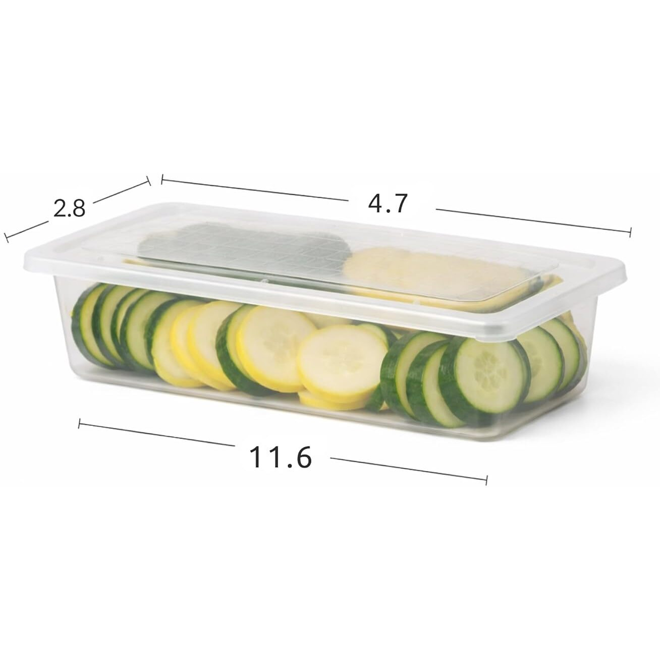 Stellar Soul Fridge Storage Containers (Pack of 4), Fridge Organiser Storage Boxes with Removable Drain Plate, Lids, Stackable Organizer, Fridge Storage Box Keep Fruits, Vegetables Fresher, 1500 ML
