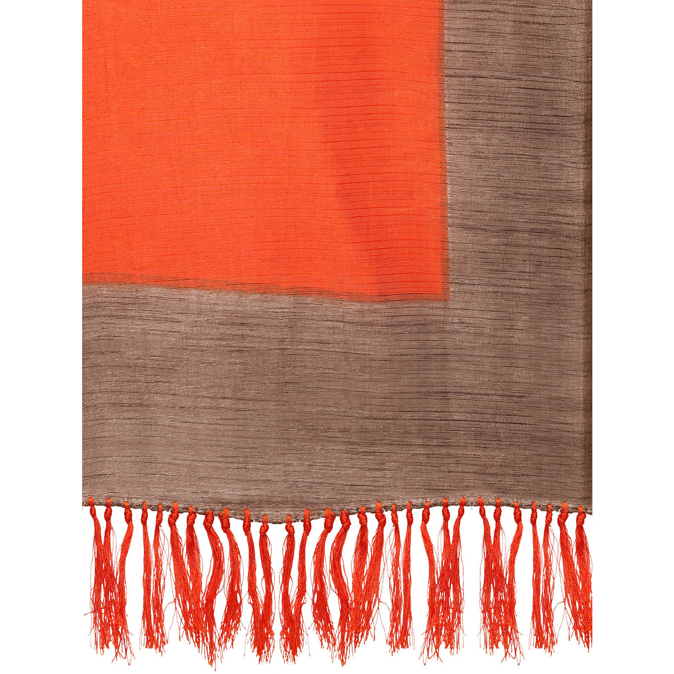 Rajnandini Orange Tussar Silk Plain Formal Saree