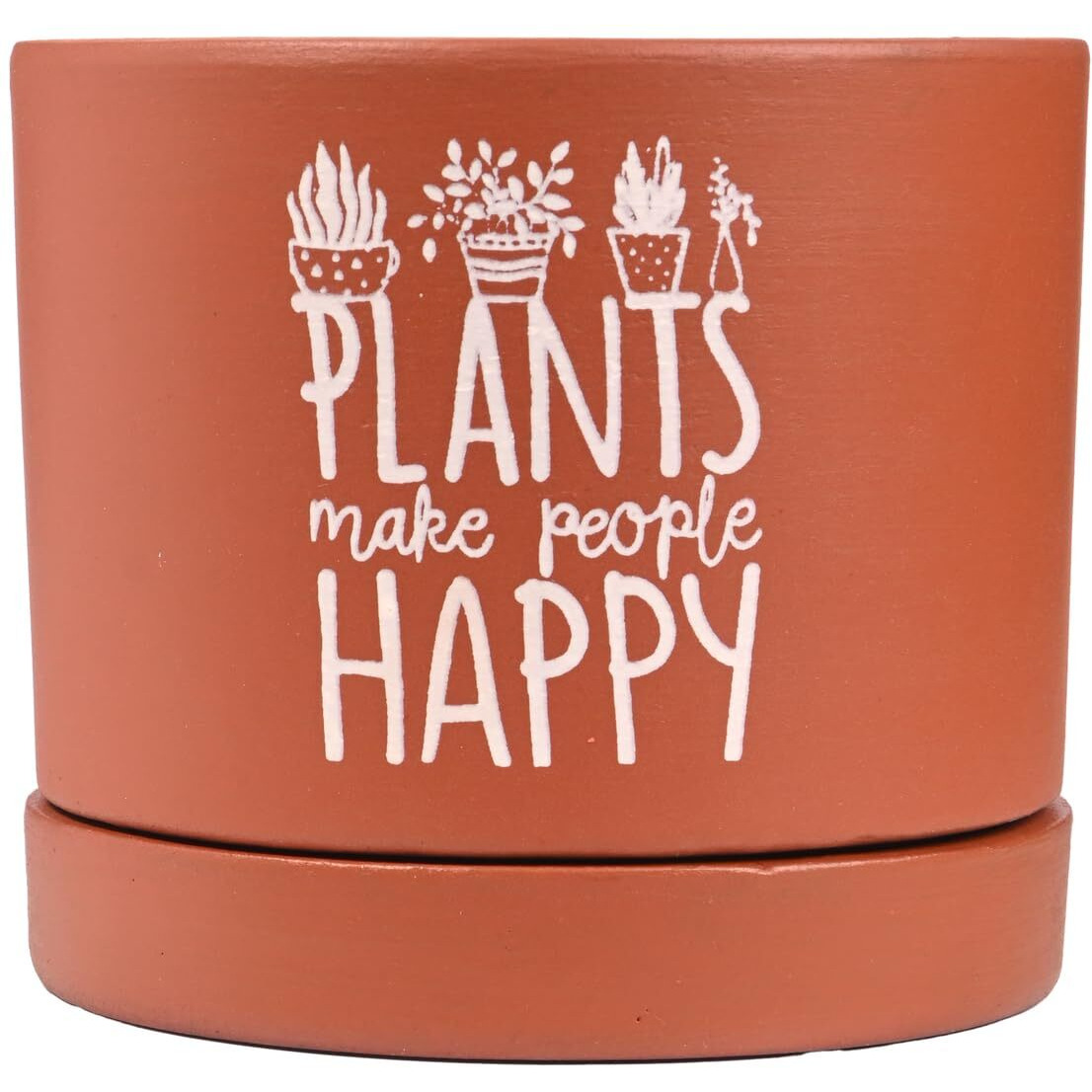 Gathari Terracotta Table Planters for Living Room Indoor Pot for Plant - Planters Pot for Home Decoration Plant Pot for Indoor Plants Pots for Plants (Plant Not Included) (Happy with Tray)