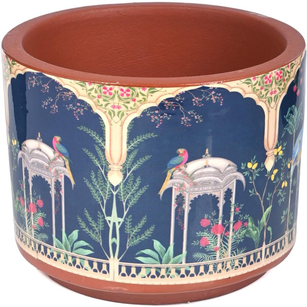 Gathari Terracotta Table Planters for Living Room Indoor Pot for Plant - Planters Pot for Home Decoration Plant Pot for Indoor Plants Pots for Plants (Plant Not Included) (Peacock)