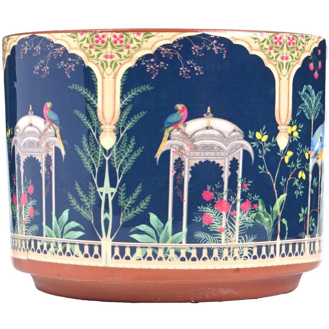 Gathari Terracotta Table Planters for Living Room Indoor Pot for Plant - Planters Pot for Home Decoration Plant Pot for Indoor Plants Pots for Plants (Plant Not Included) (Peacock)