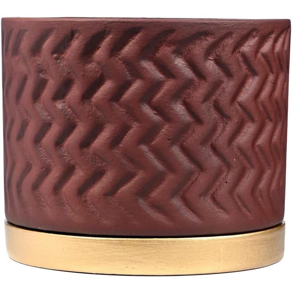 Gathari Terracotta Table Planters for Living Room Indoor Pot for Plant - Planters Pot for Home Decoration Plant Pot for Indoor Plants Pots for Plants (Plant Not Included) (Pattern Planter with Tray)