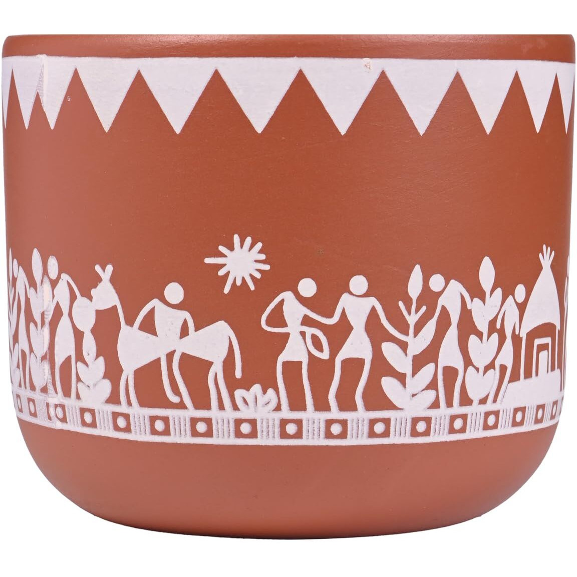 Gathari Terracotta Table Planters for Living Room Indoor Pot for Plant - Planters Pot for Home Decoration Plant Pot for Indoor Plants Pots for Plants (Plant Not Included) (Mandala)