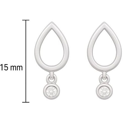 Modern Bar Pearl Hoop Earrings (Silver)