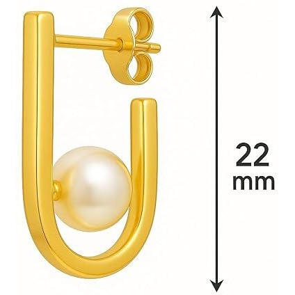 Modern Drop Hoop Earrings - Silver