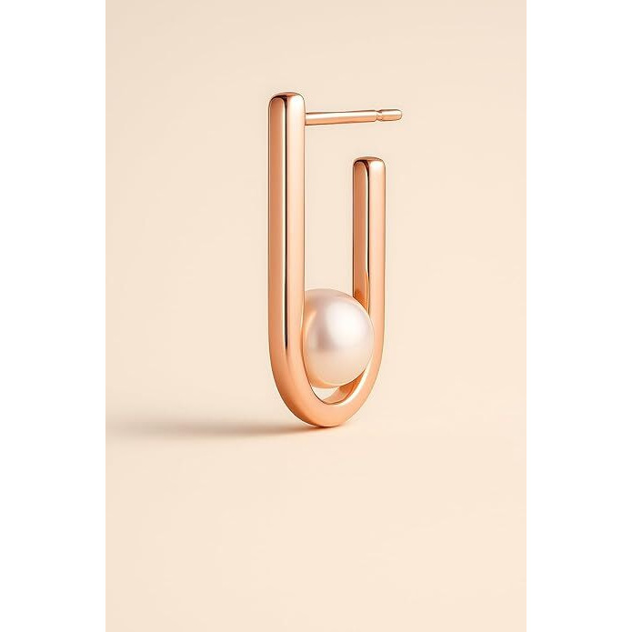 Modern Drop Hoop Earrings - Silver