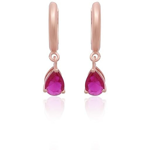 Tear Drop Earrings - Silver (Rose Gold Plated)