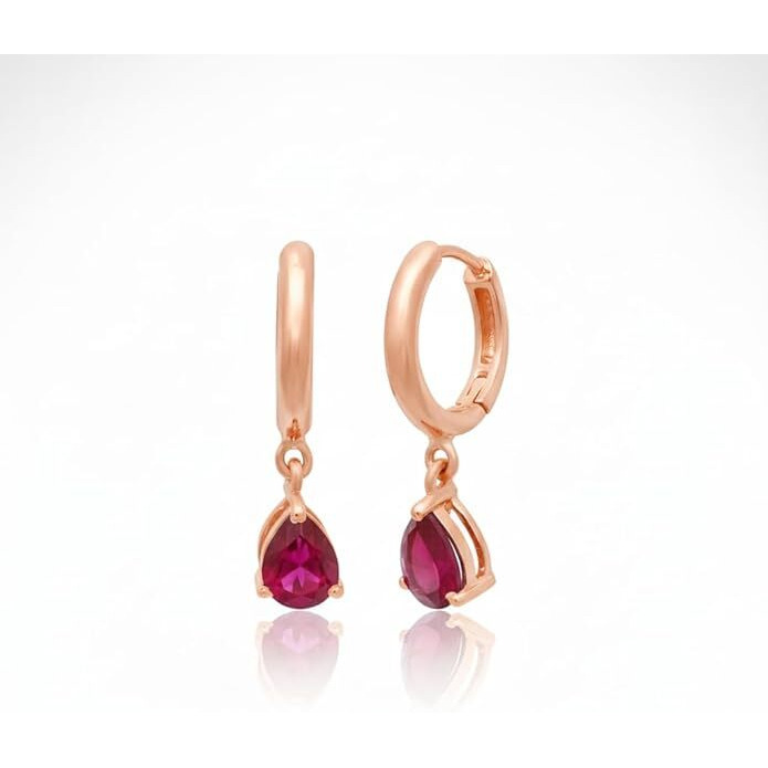 Tear Drop Earrings - Silver (Rose Gold Plated)