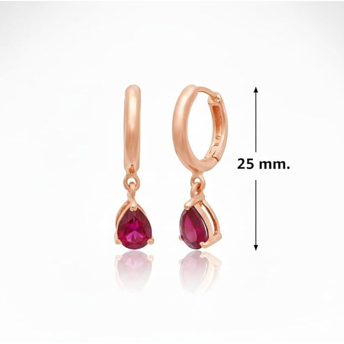 Tear Drop Earrings - Silver (Rose Gold Plated)