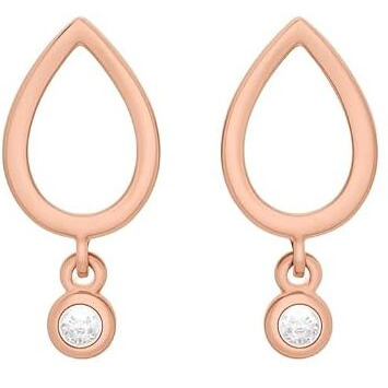 Modern Bar Pearl Hoop Earrings (Rose Gold Plated)