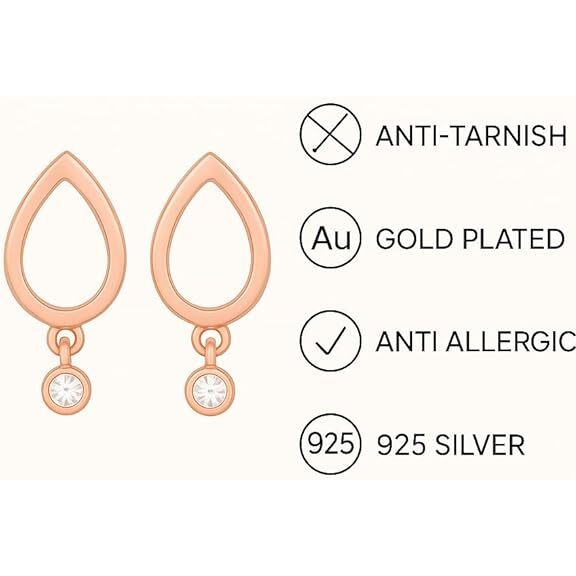 Modern Bar Pearl Hoop Earrings (Rose Gold Plated)