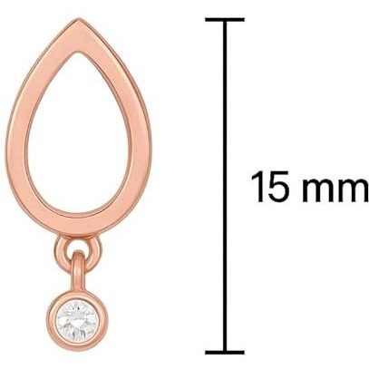 Modern Bar Pearl Hoop Earrings (Rose Gold Plated)