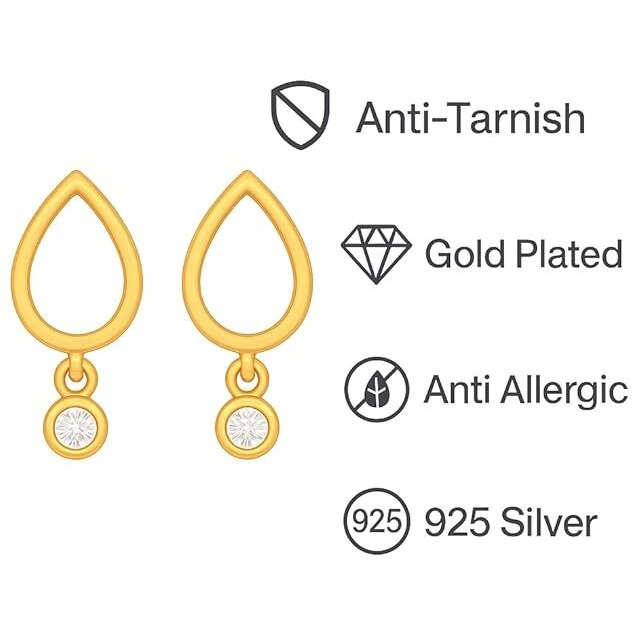 Modern Bar Pearl Hoop Earrings (Yellow Gold Plated)