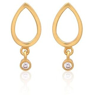 Modern Bar Pearl Hoop Earrings (Yellow Gold Plated)
