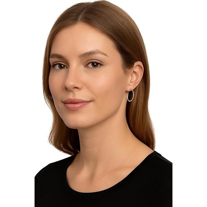 Avirablu Essential Silver Statement Hoop Earrings