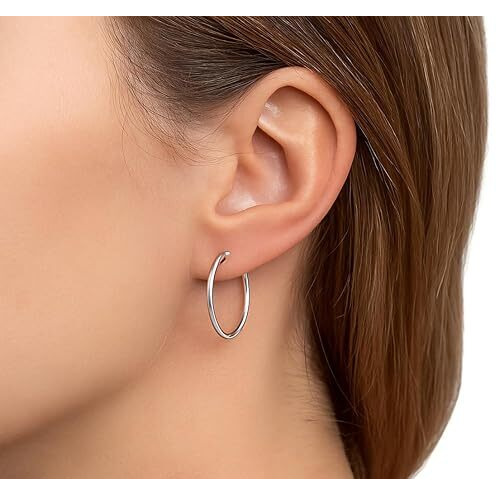Avirablu Essential Silver Statement Hoop Earrings