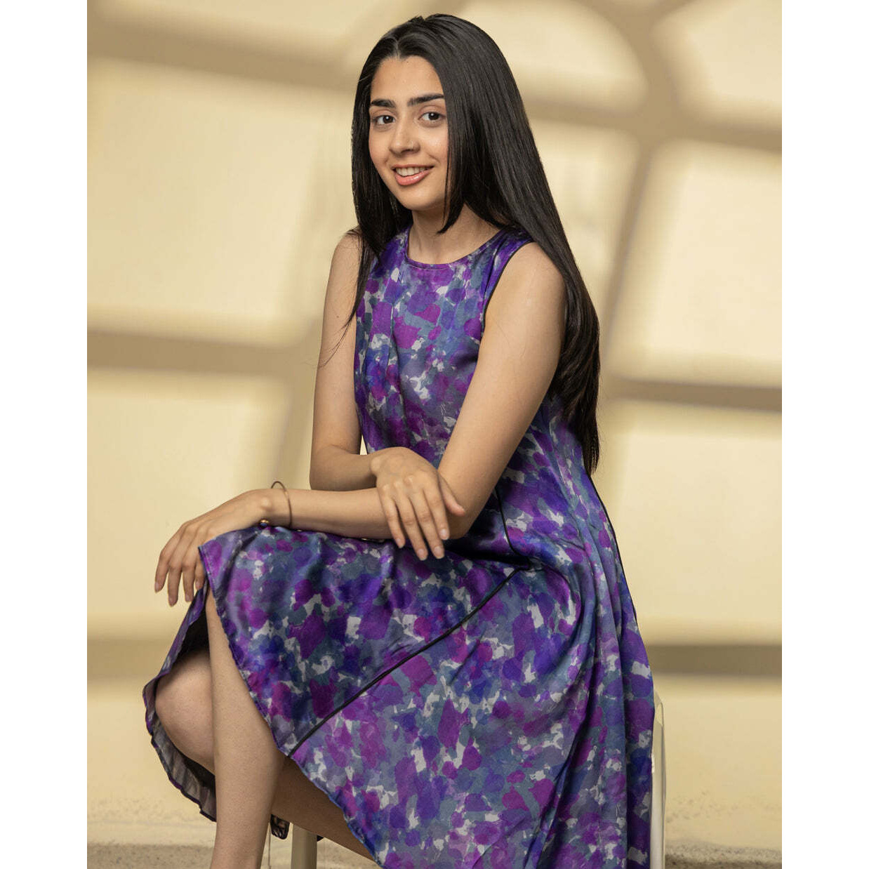 ORCHID UMBRELLA DRESS XS