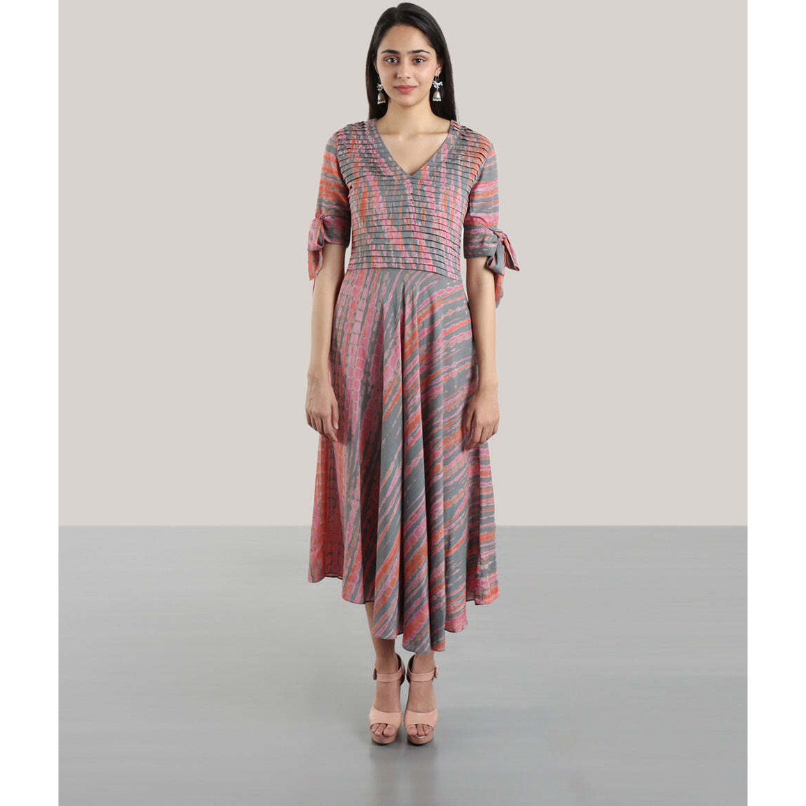 TIE N DYE SALSA DRESS (SLATE PRIME ROSE) XS