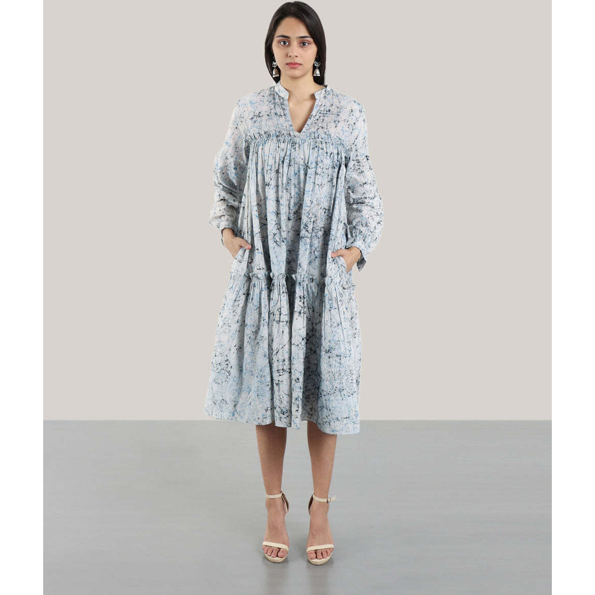 BATIK JIVE DRESS (BLUE) L