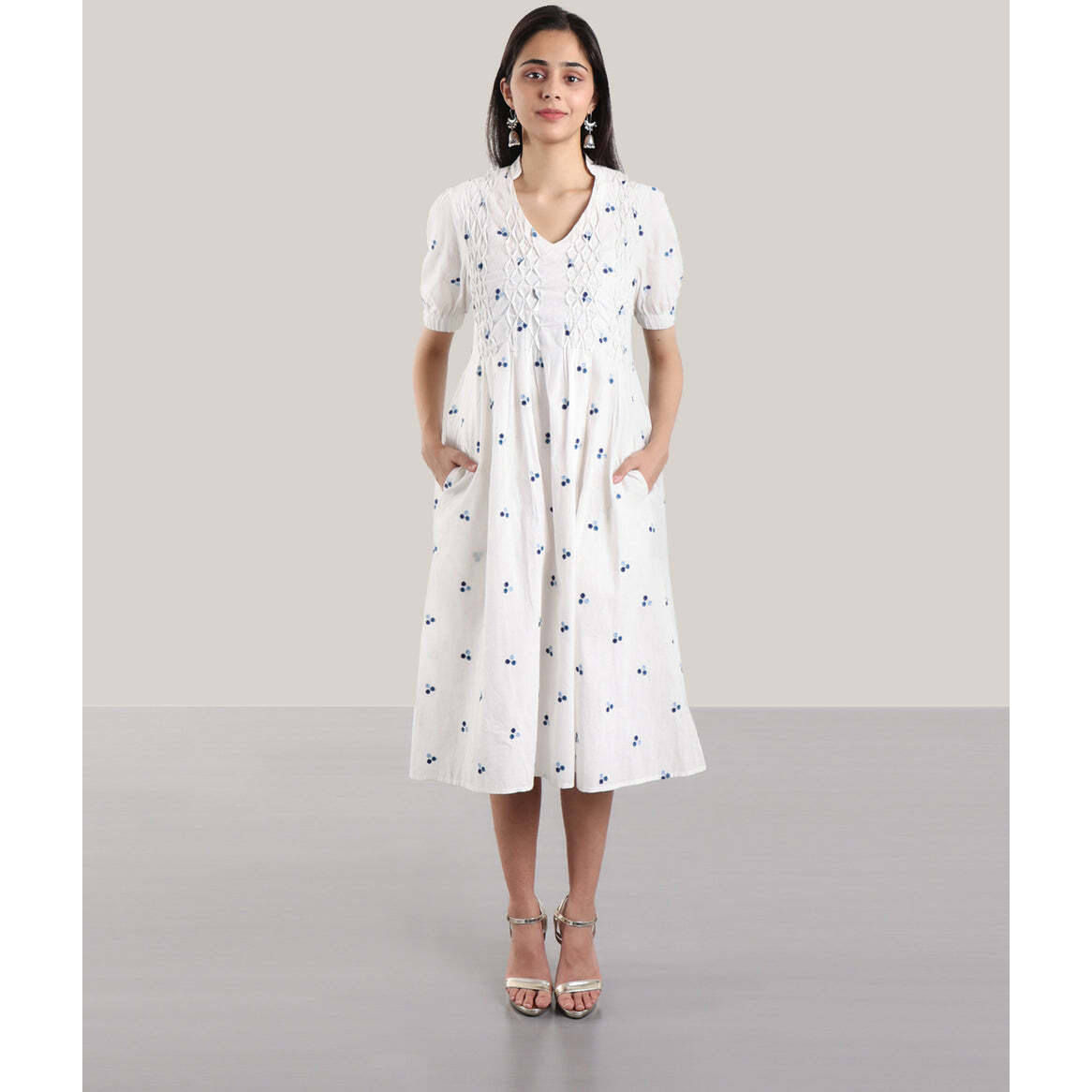 EMBROIDERED(BLUE) MOON WALK DRESS L
