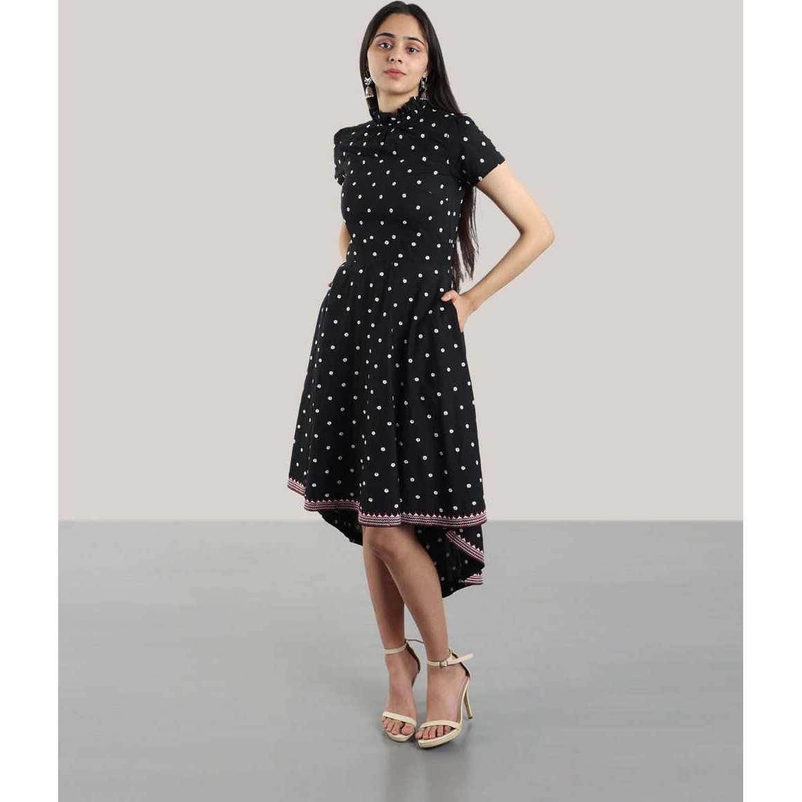 HI-LOW BALLARE DRESS XS