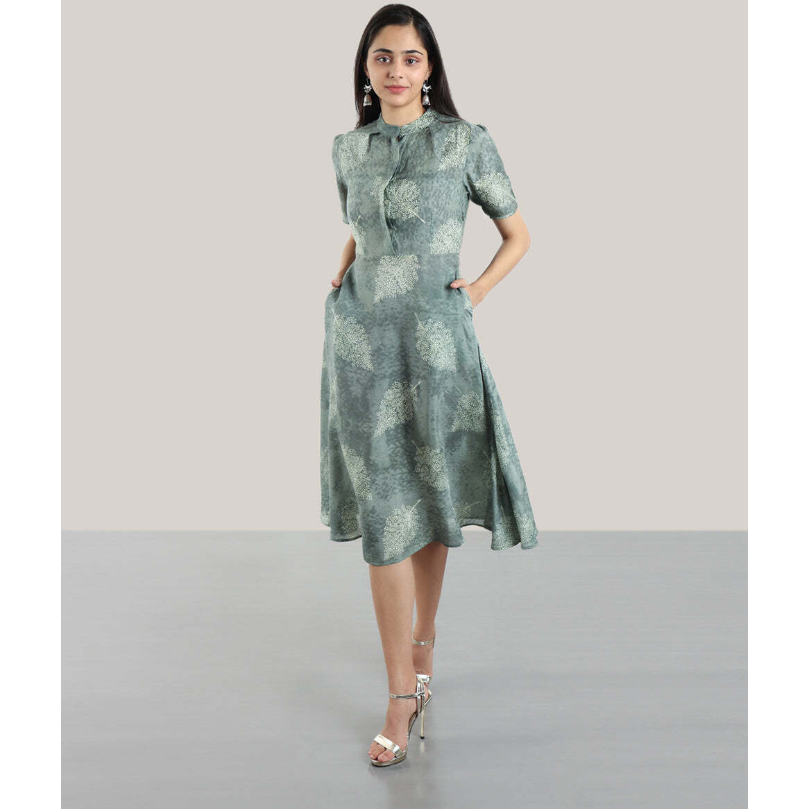 PRINTED HARLEQUIN DRESS XS