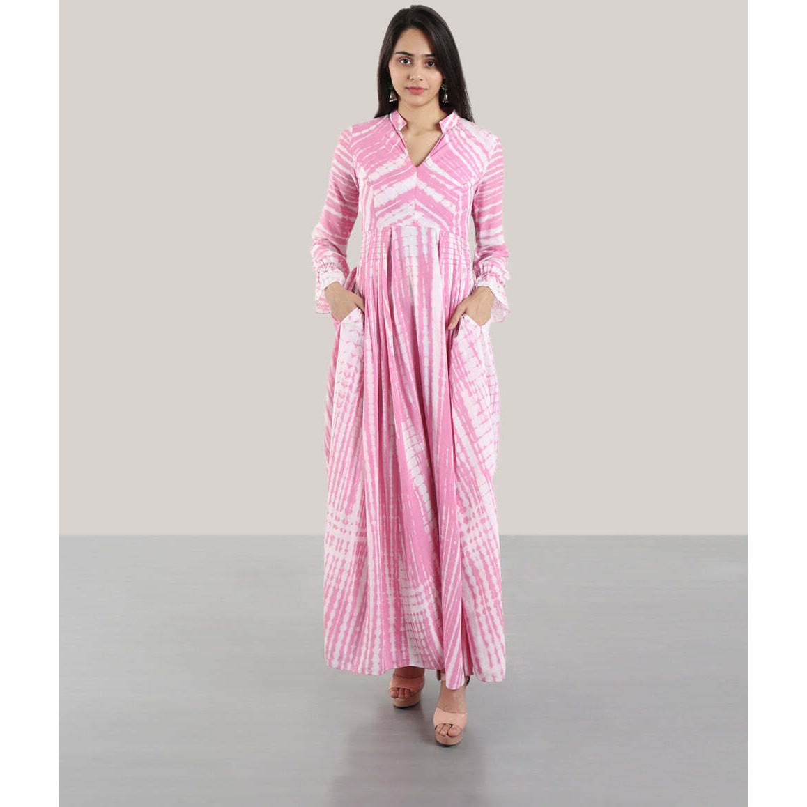 TIE N DYE FOX TROT DRESS(PINK) S