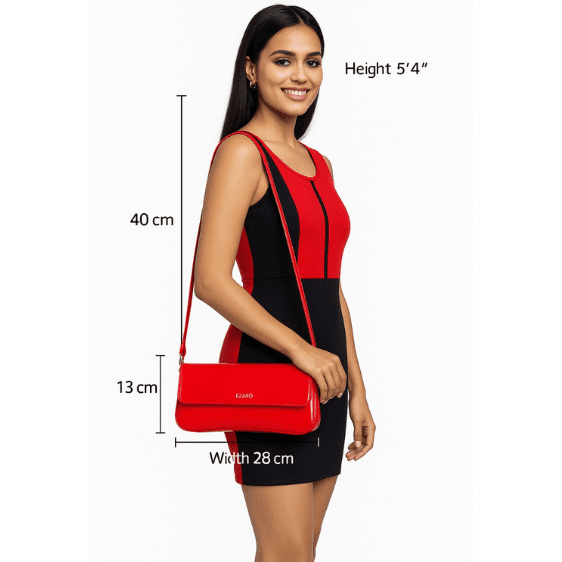 Scarlet Luxe Vegan Leather Handbag - Italian-Inspired Tote & Shoulder Bag | Stylish Red Bag for Office & Casual Use