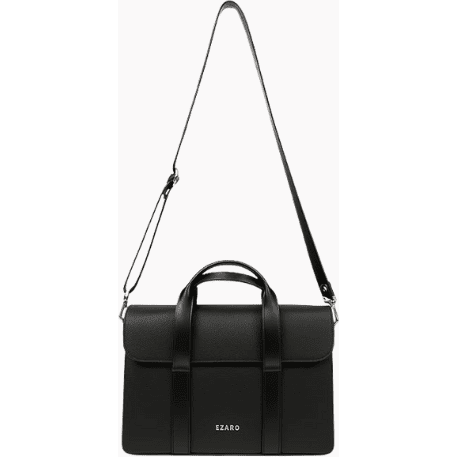 Unisex Premium Vegan Leather Structured Office Tote | 14-inch Laptop Bag for Men & Women | Lightweight Work Handbag with Organiser | Black