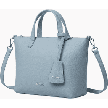 Mini Tote Bag - Premium Vegan Leather | Stylish Shoulder &amp Handbag | Italian-Inspired Design | SkyBlue