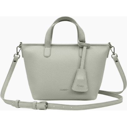 Mini Tote Bag - Premium Vegan Leather | Stylish Shoulder &amp Handbag | Italian-Inspired Design | MintGreen
