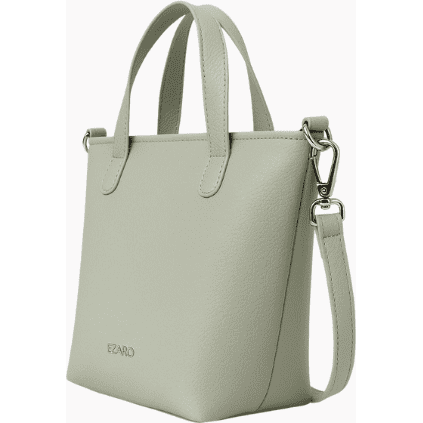 Mini Tote Bag - Premium Vegan Leather | Stylish Shoulder &amp Handbag | Italian-Inspired Design | MintGreen