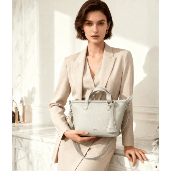 Mini Tote Bag - Premium Vegan Leather | Stylish Shoulder &amp Handbag | Italian-Inspired Design | MintGreen