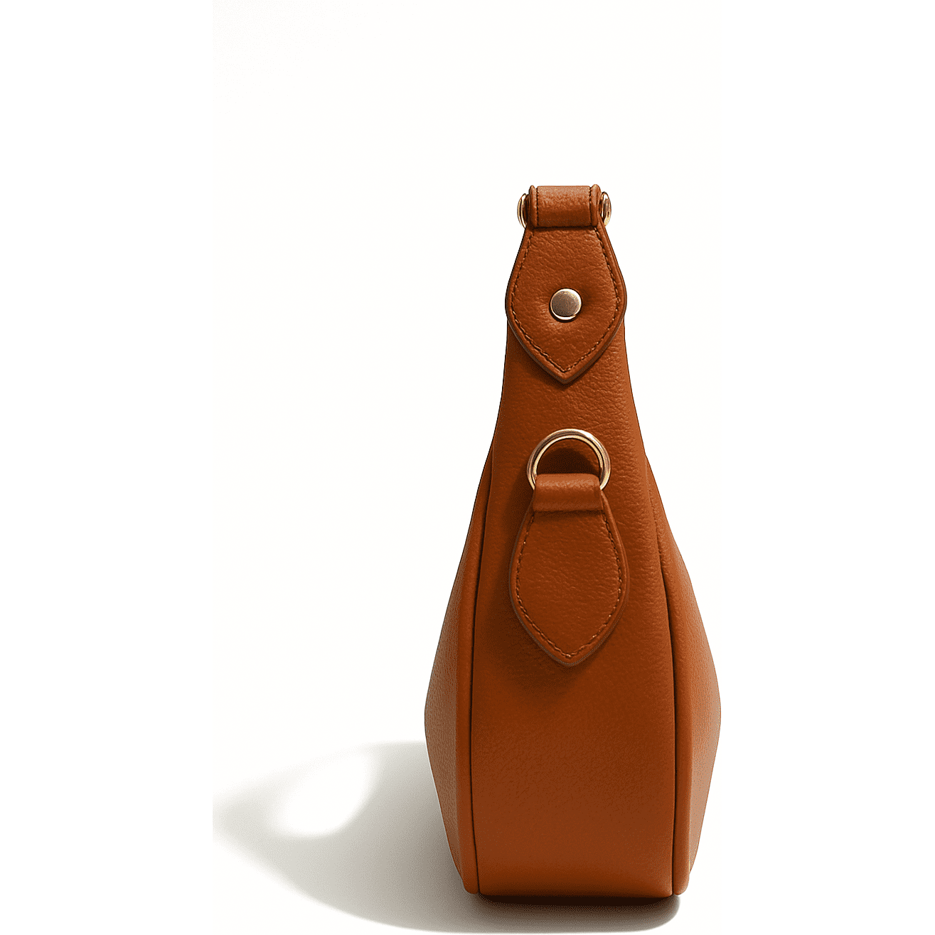 Luna Hobo  Minimalist Vegan Leather Shoulder Bag - Italian-Inspired Crossbody with Gold Accent (Beige/Black/Tan Brown)