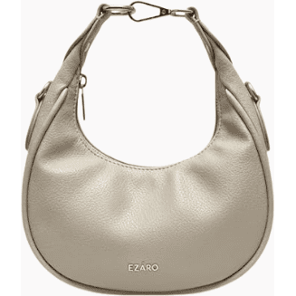 Luna Hobo  Minimalist Vegan Leather Shoulder Bag - Italian-Inspired Crossbody with Gold Accent (Beige)