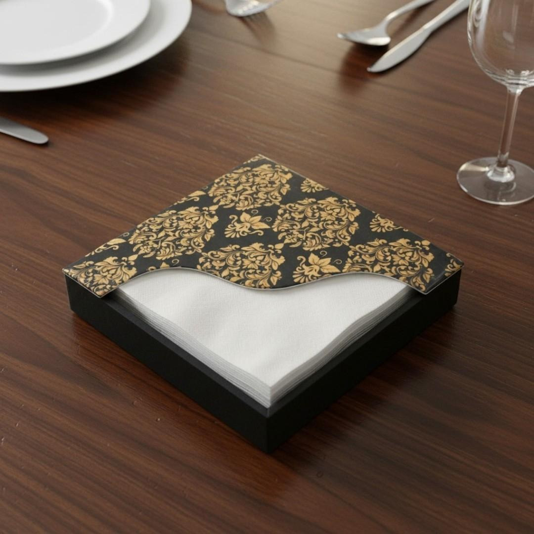 Luxury Black Tissue Case, Napkin Holder  Handmade Home Dcor