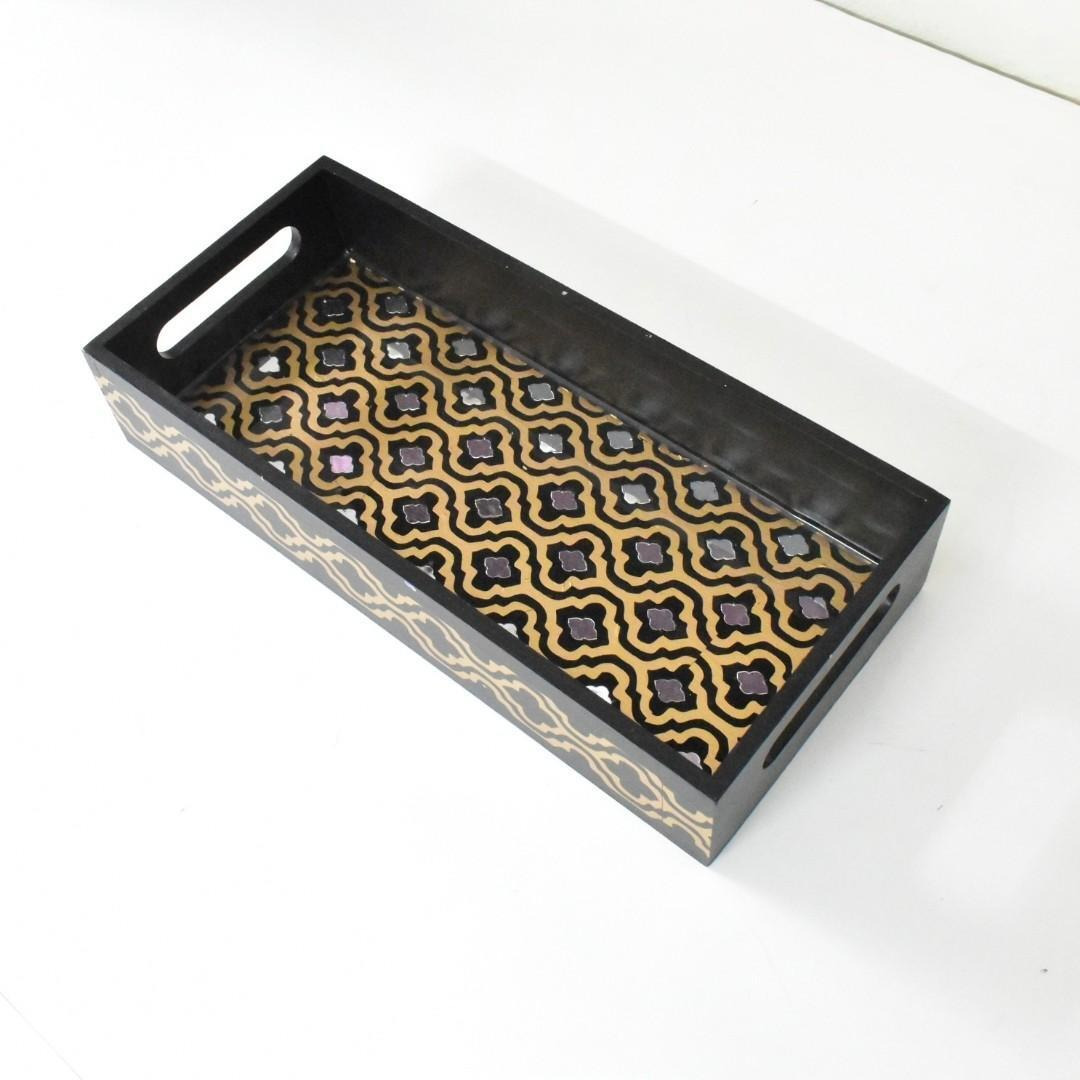 Luxury Tray Set  Moroccan Patterned Resin Art Trays (Set of 3 Sizes)