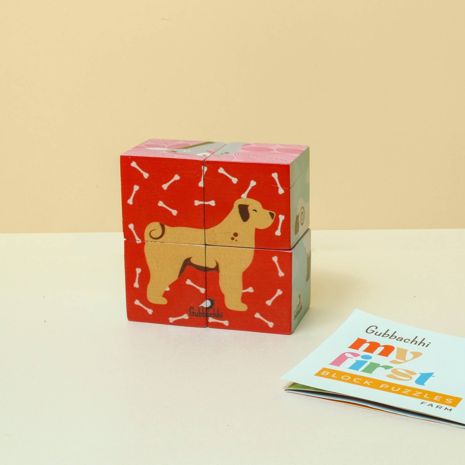 My First Block Puzzles - Farm Wooden 6-in-1 Puzzle Set (4 Blocks) 2 Years to 4 Years