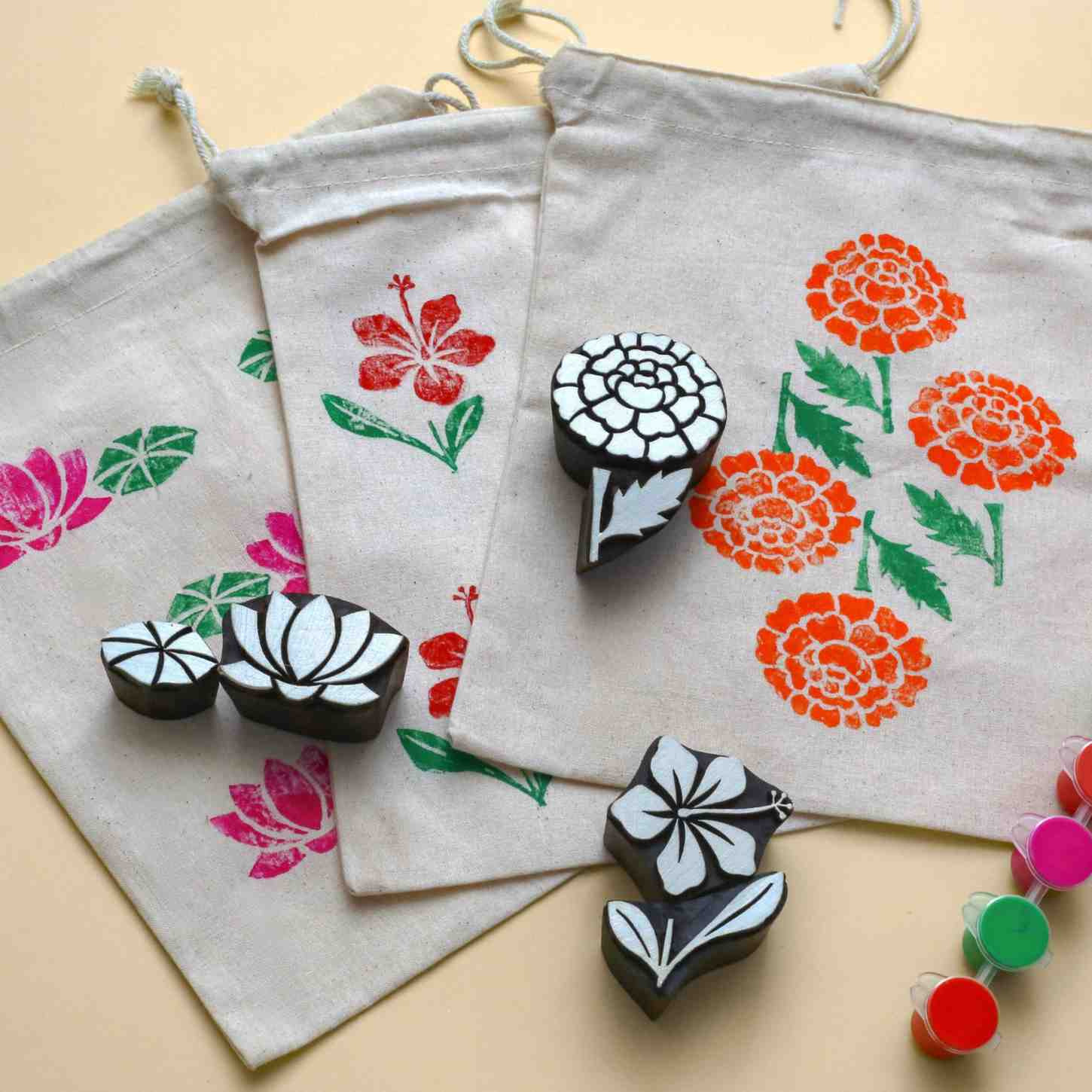 Stamp ART - Flowers Block Printing Stamps (6 Stamps) 4 Years to 8 Years