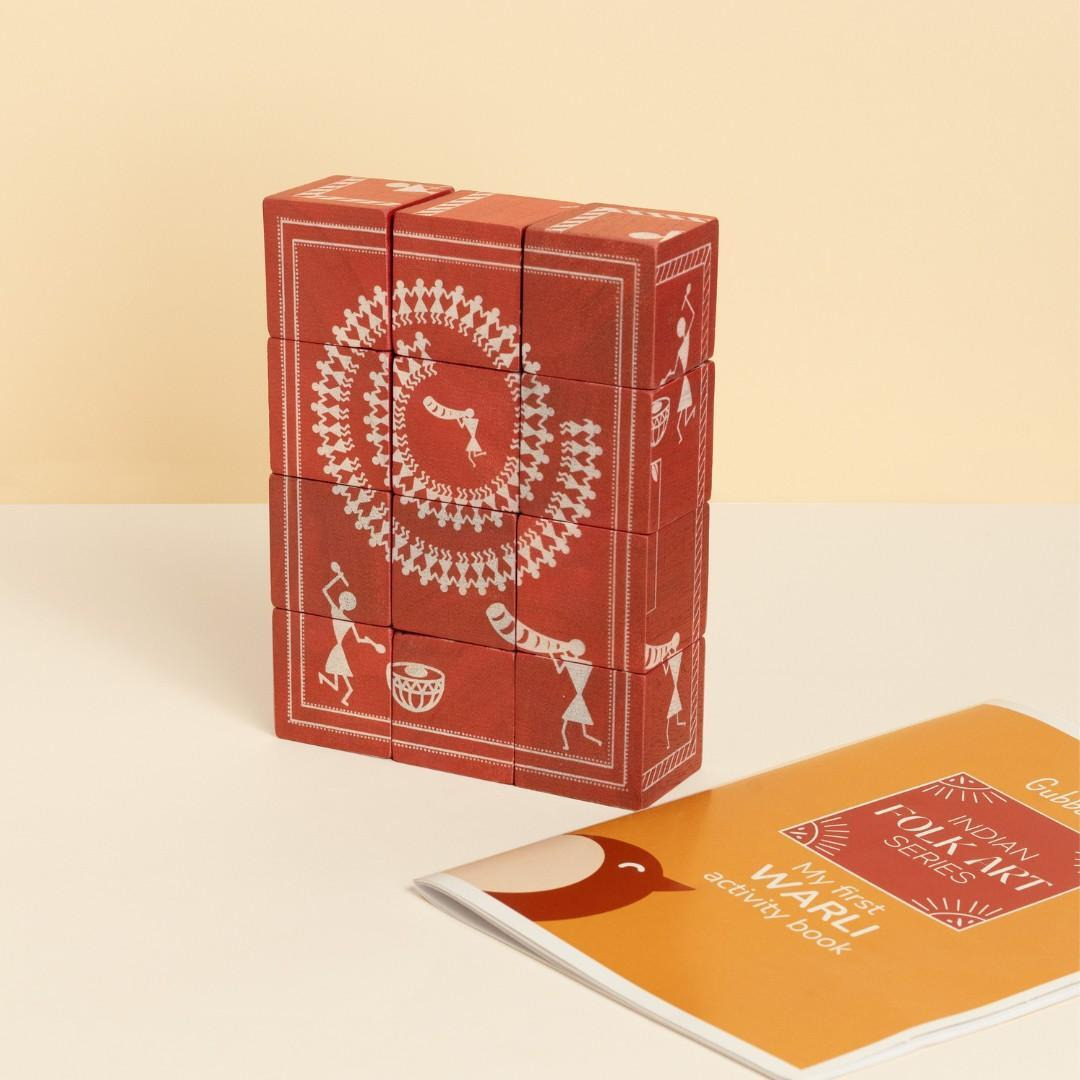 Warli Wooden 5-in-1 Puzzle Set (12 Blocks) 4 Years to 8 Years