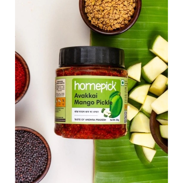 Homepick Avakkai Mango Pickle 250g - Andhra's Avakaya Manago