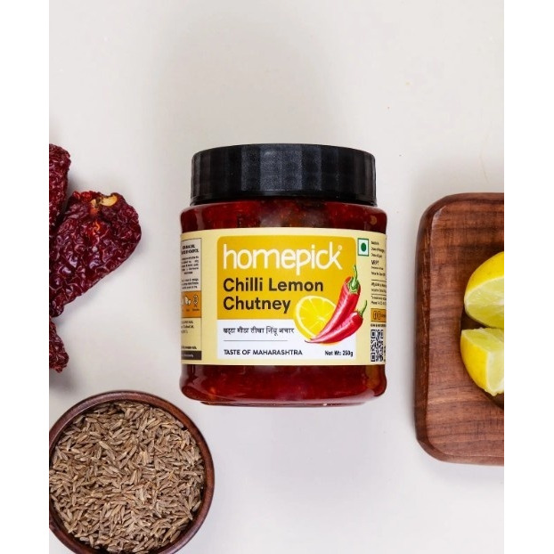 Homepick Chilli Lemon Chutney 250g - Khatta Teekha Meetha Nimbu ka Achar