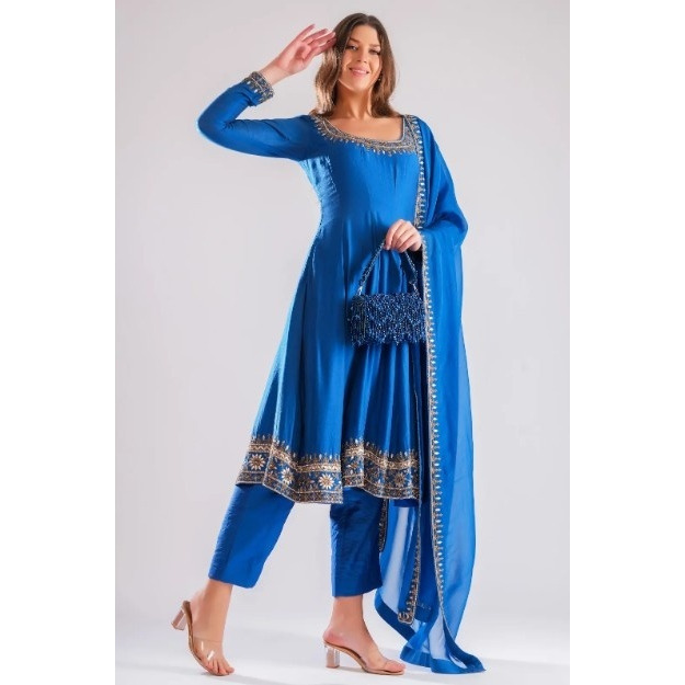 Azure Anarkali Set