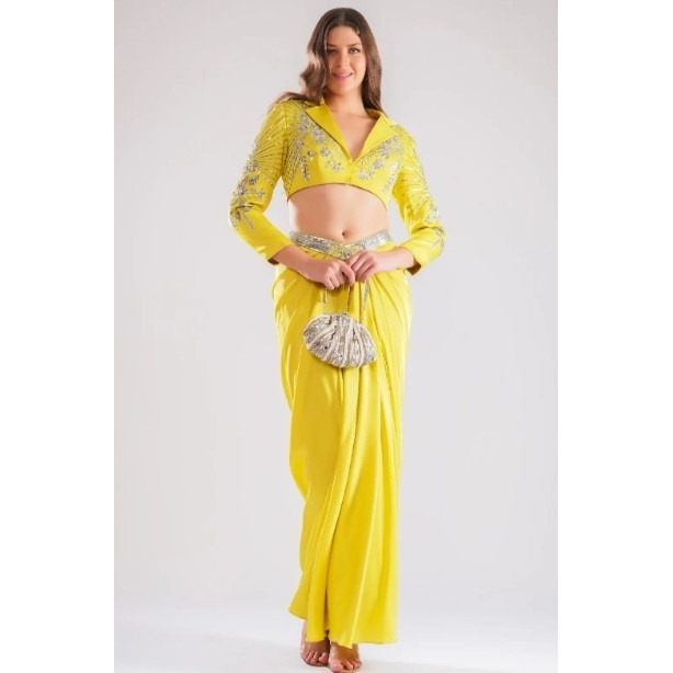 Zayna Drape Skirt With Jacket