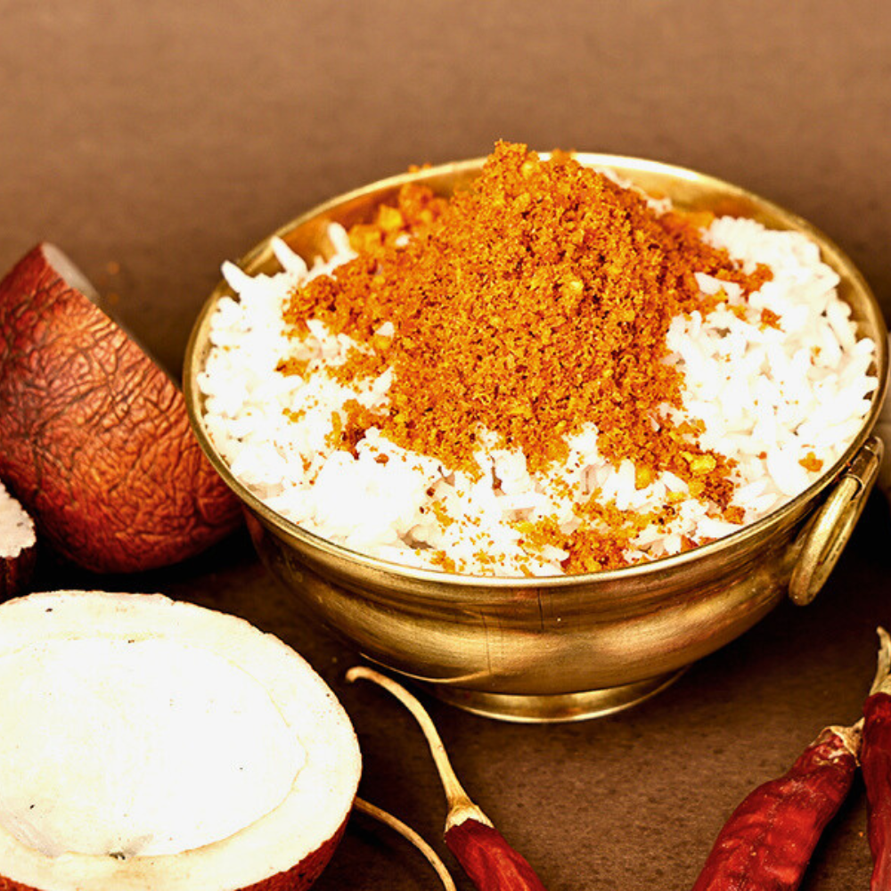 Spiced Coconut Powder - Kobbari Podi - Natural Fiber & Keto Friendly - 100 Grams (PET Jar)