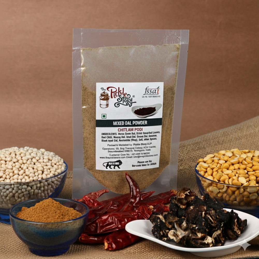 Multi-Lentil (Mixed Dal) Podi - High Protein Daily Nutrition Mix - 80 Grams