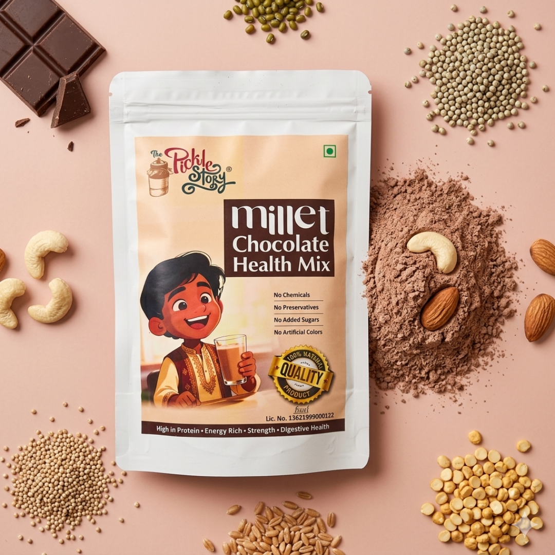 Millet Chocolate Health Mix  High-Protein & Growth Support | No Added Sugar & Preservative-Free - 200 Grams